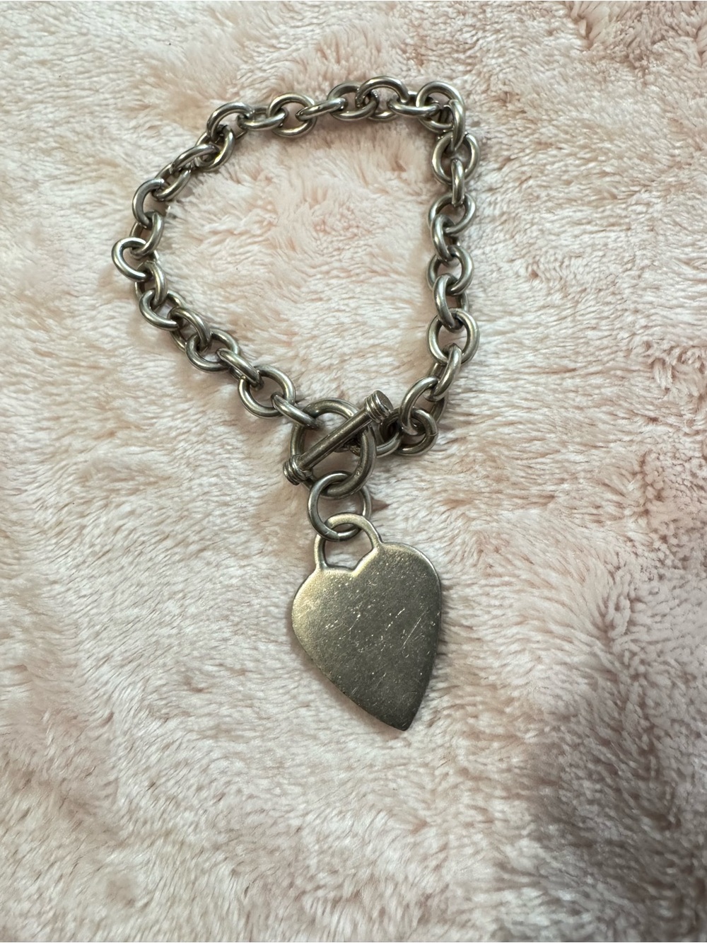 VintageSterling Silver Bracelet and heart pedant